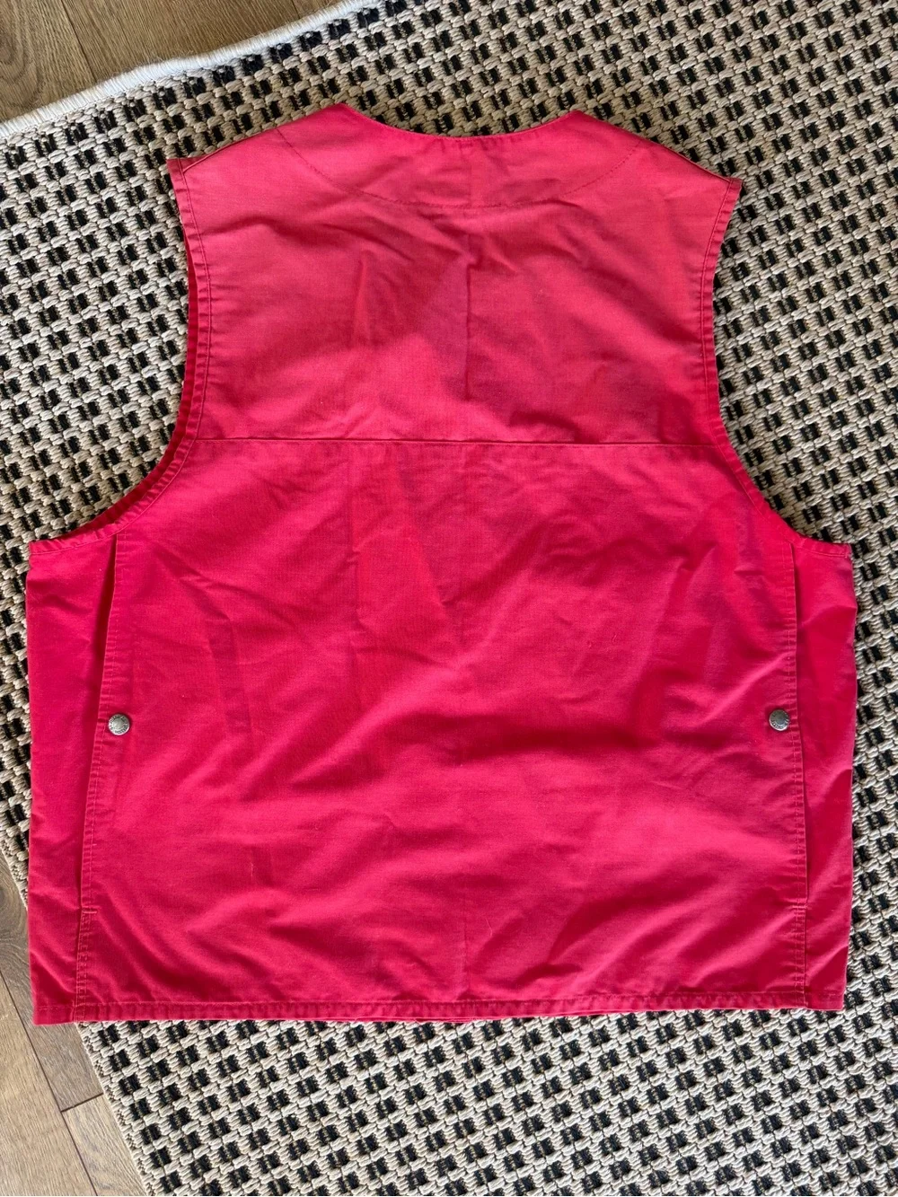 Vintage Filson Red Utility Fishing Vest with Snaps, Pockets 1950s-1970s Gorpcore